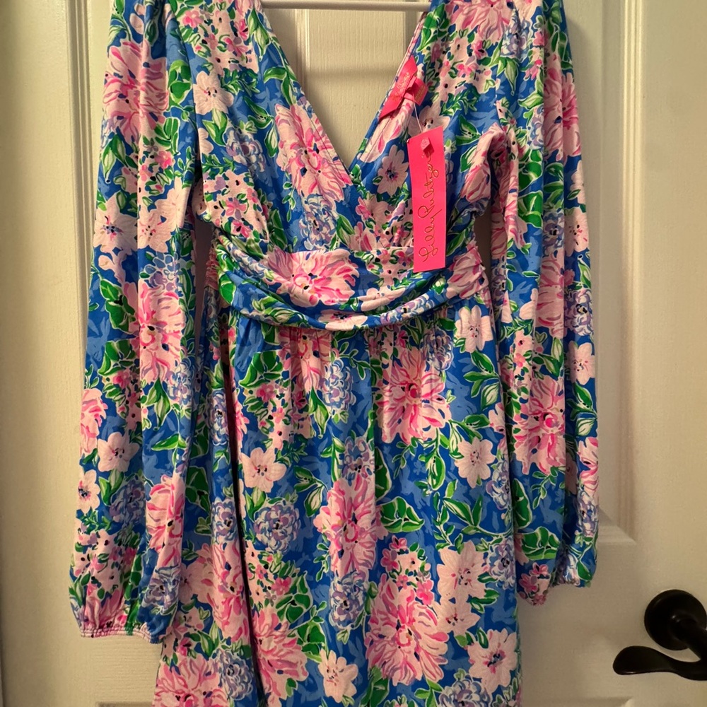 NWT: Sz XS Lilly Pultizer Riza Long Sleeve Romper, Multi Spring in Your Step